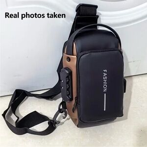 Black and Brown Men's Crossbody Bag